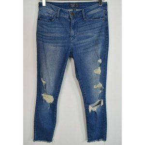 Abercrombie Harper Low Rise Ankle Skinny Jeans Sz 25 0S Distressed